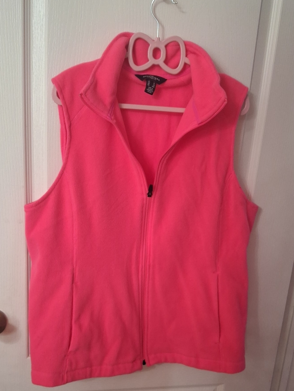 Lands' End Bright Pink Fleece Vest with Zip  NWOT  Size XL